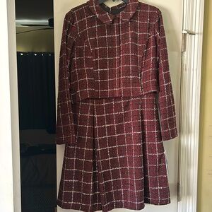 NWT Julia Jordan A-line Knee-length Long Sleeve Dress with Peter Pan Collar
